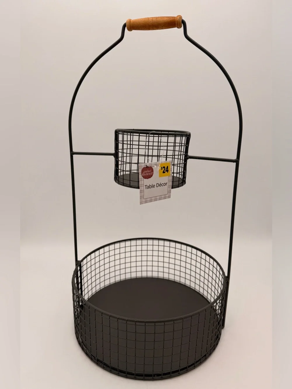 Black Two-Tier Wire Table Decor Organizer